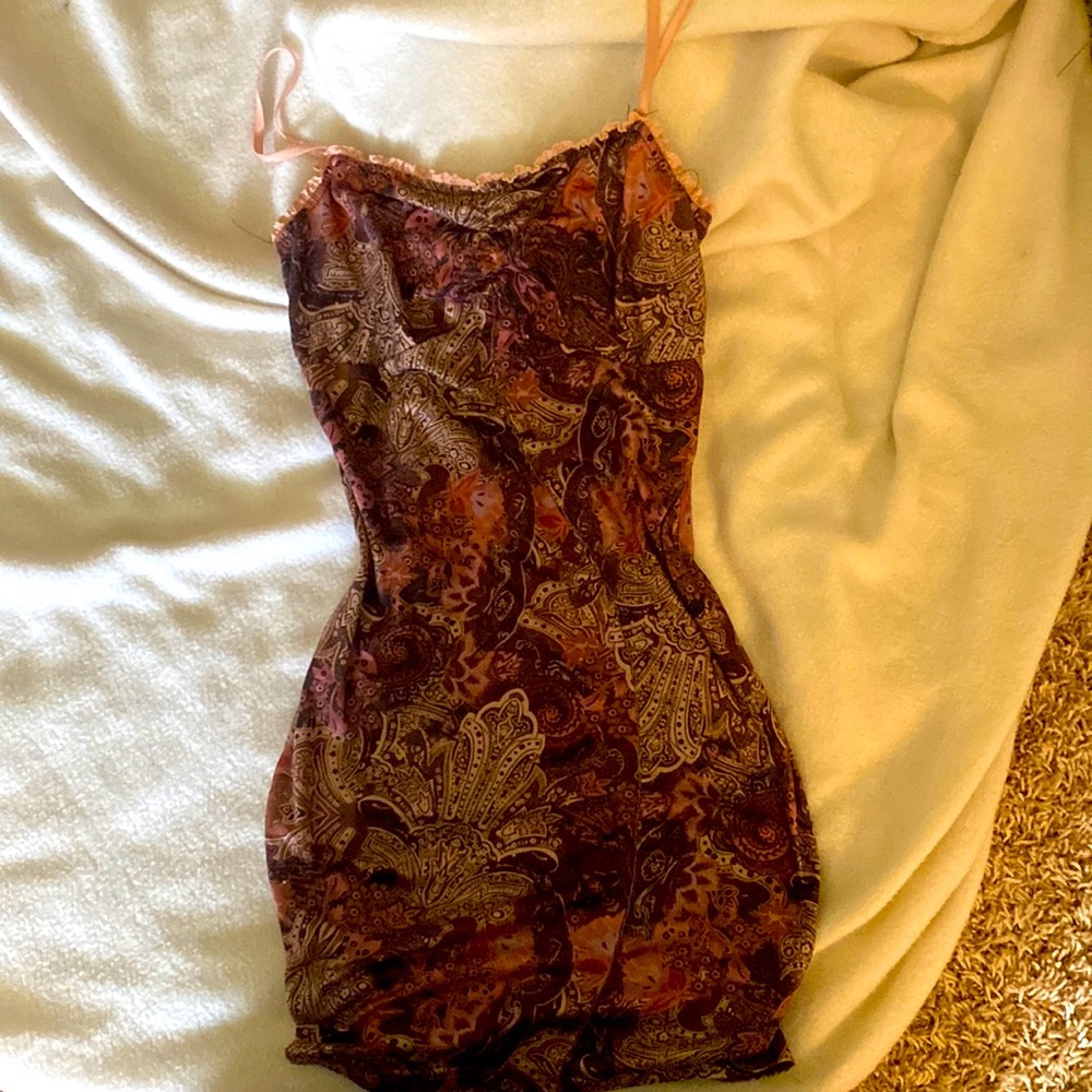 Y2K Mini Brown/Pink Dress